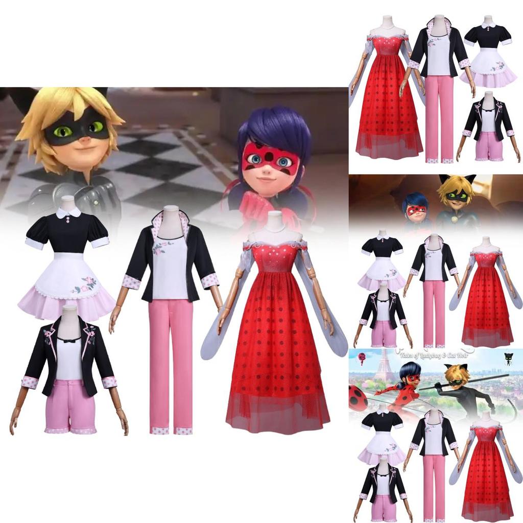 Miraculous Ladybug Cosplay Costume For Girls With Satin And Cotton Fabric For Anime Conventions