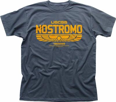 ALIENS USCSS NOSTROMO Weyland Yutani Charcoal Grey Printed T-shirt OZ5163