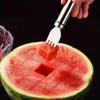 1 Pcs Stainless Steel Watermelon Cutting Tool Multi Functional Fork Cutting Splitter Block Cutting Watermelon Tool Fruit Fork