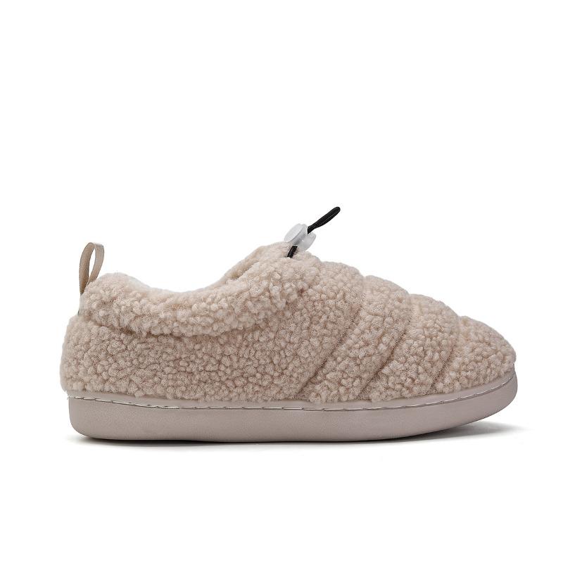 Cross-border wholesale autumn and winter home button straight cotton shoes thickened warm indoor non-slip velvet outer cotton slippers