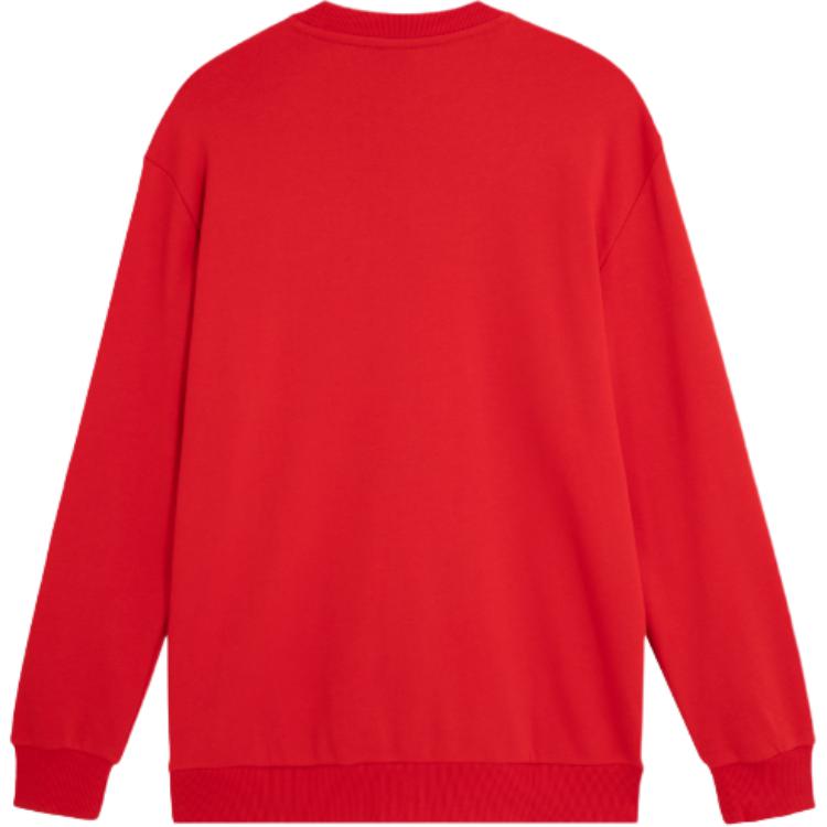 Puma Solid Color Drop Shoulder Pullover Sweatshirt Men Sweatshirt Red 677222-11