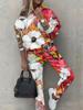 New Women'S Clothing European And American Spring And Autumn Floral Printing Casual Long-Sleeved Sports Suit
