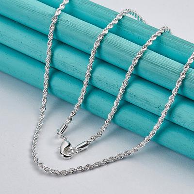 Kupferplattierte Lange Kettenhalskette Accessoires Unisex Schmuck Für Frauen Männer 3mm Dicke Wasserwellen Gedrehte Singapurkette C014
