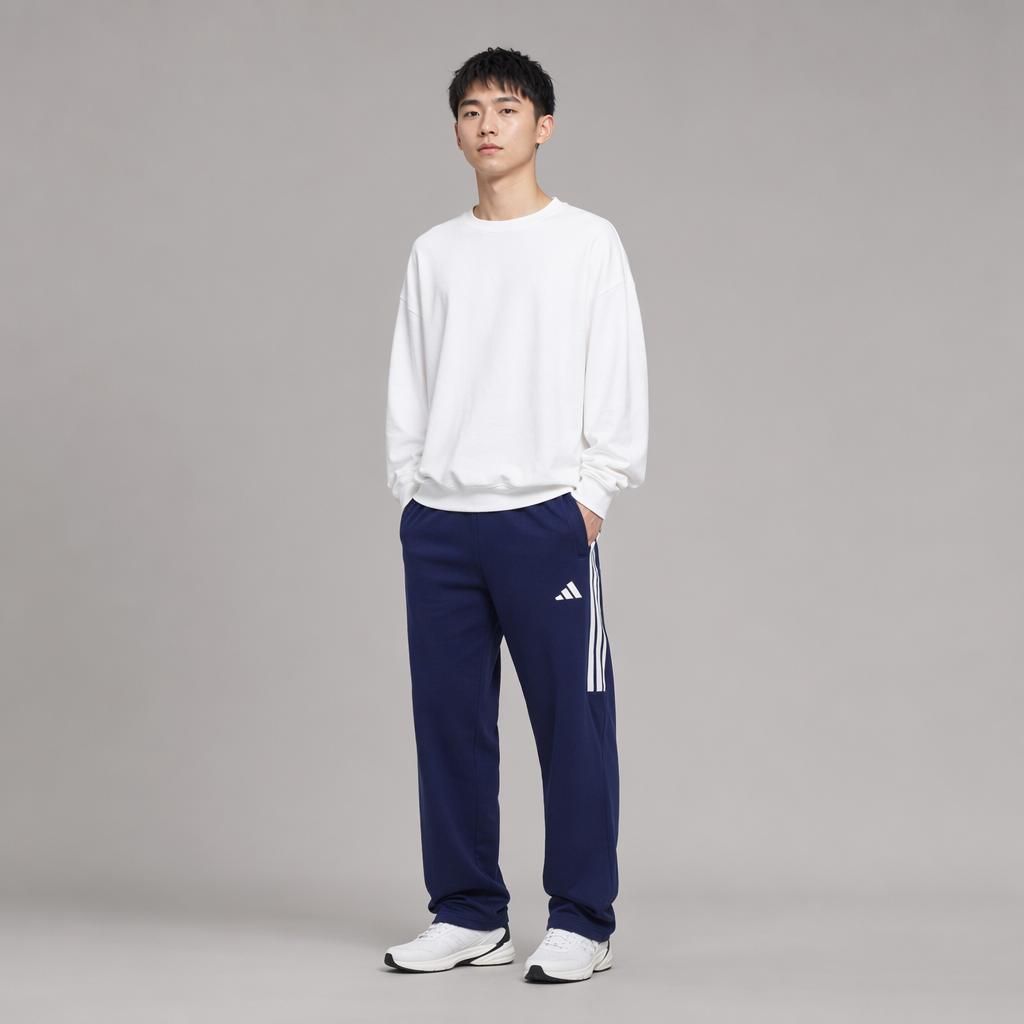 adidas Boxing Logo Side Stripe Elastic Retro Straight Leg Knitted Sports Pants Unisex Bottoms Dark-Blue TR30PR1BX-DBW