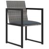 vidaXL 5-tlg. Garten-Essgruppe mit Kissen Poly Rattan Grau