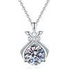 New S925 Silver Lucky Bag Women's Necklace Pendant, Niche Fashion, Exquisite, High-quality Wedding Jewelry