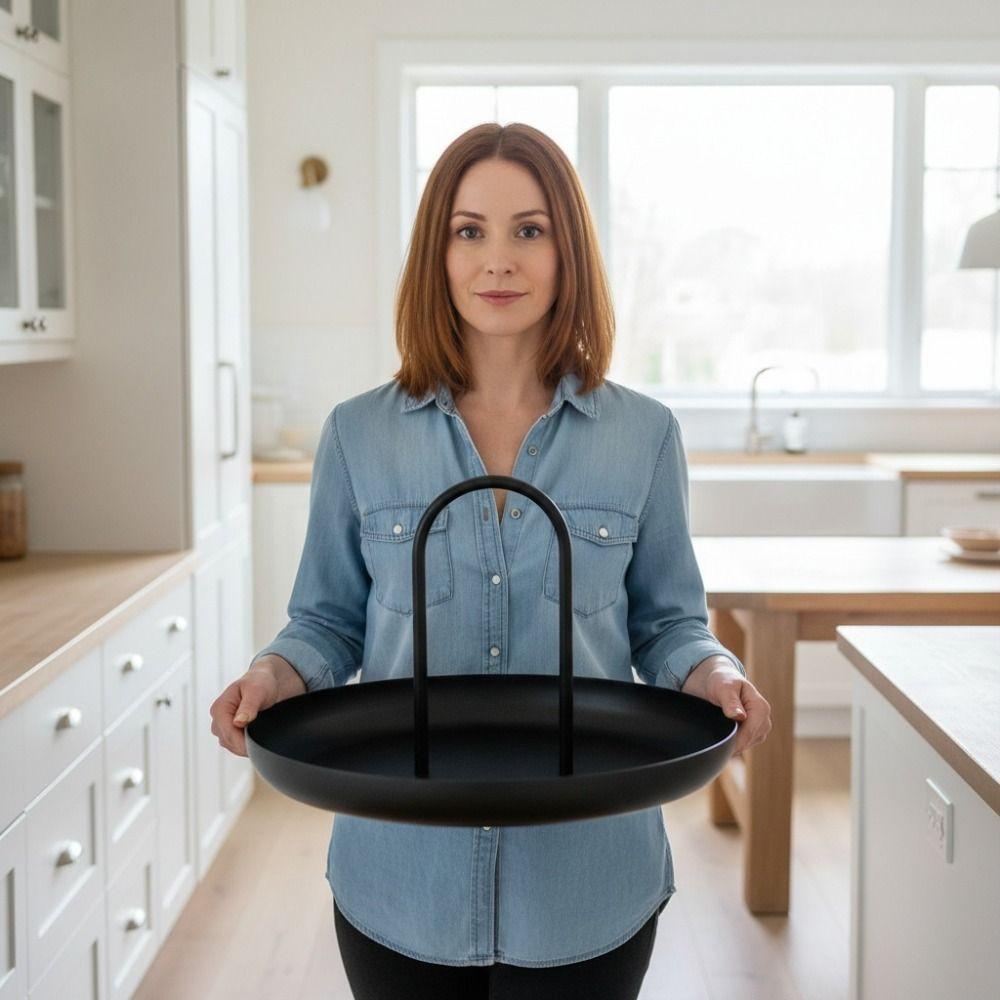 Servírovací podnos s rukojetí, slitina hliníku, kulatý podnos ABS, domácí dekorace, úložný podnos, stůl v jídelně