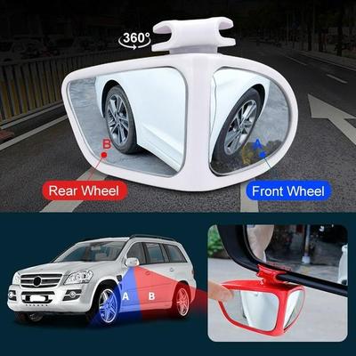 2pcs 360 Degree HD Car Blind Spot Mirror Rotatable Adjustable 2 Side Wide Angle Exterior Automobile Rear View Mirror Parking Mirror