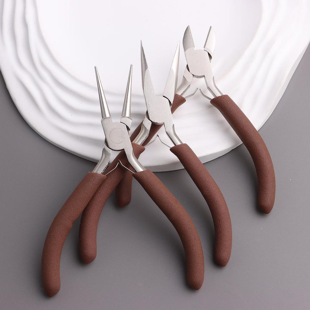 Handmade Carbon Steel Jewelry Pliers: Multi-functional Round & Needle Nose Pliers for DIY.