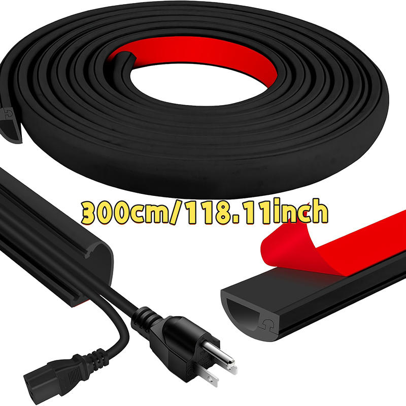 1PCS PVC Self-Adhesive Wall Cable Cover Easy Wire Management for Flooring Invisible Home Decor Cable Channel Floor Cord Organizer Decorative Concealer