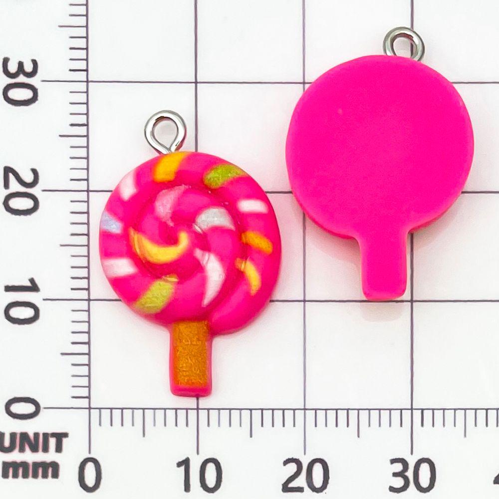 12-Color Resin Cartoon Lollipop Charms for DIY Jewelry