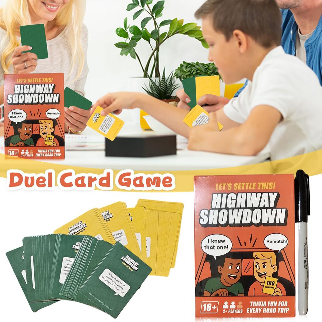 WELL BALANCED Highway Showdown – Fun & Competitive Trivia Car Game For Adults & Teens, Road Trip Travel