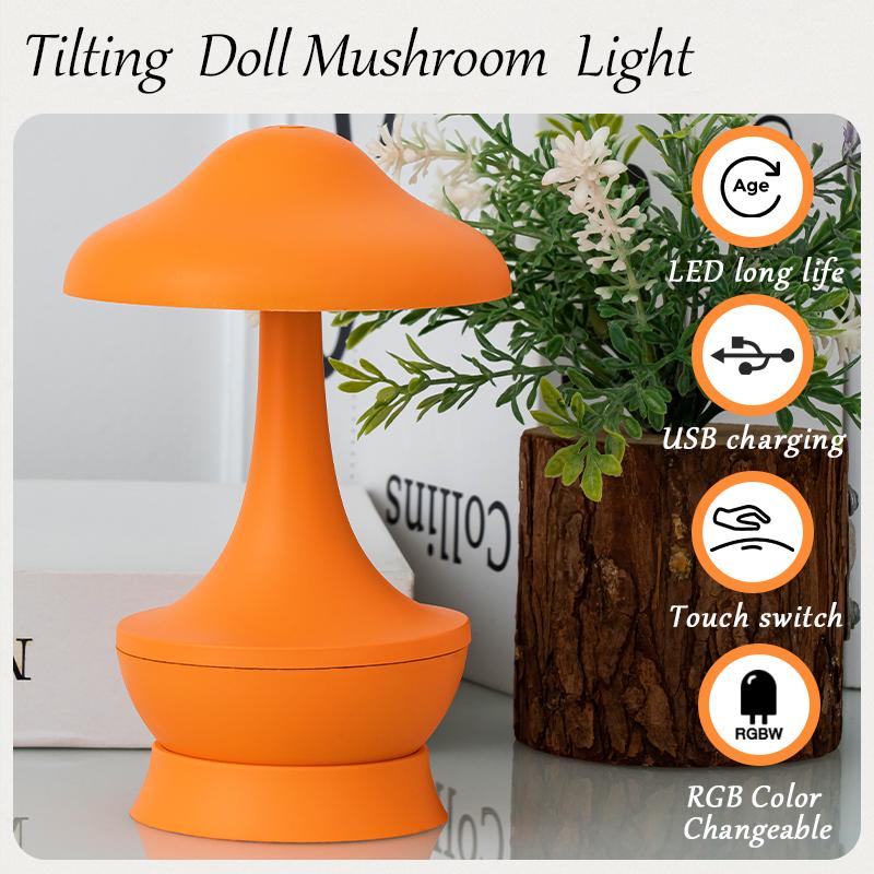 

Светодиодная настольная лампа с трехцветным диммированием, атмосферные лампы для гостиной, защита глаз, RGB ночник, декор для прикроватной тумбочки в спальне девочки RGB оранжевый