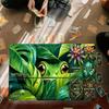 Cute Jungle Green Frog Gaming Mouse Pad Playmat 24"X14" MTG TCG Office Desk Mat for Work Game PC Laptop Rug Carpet MousePad