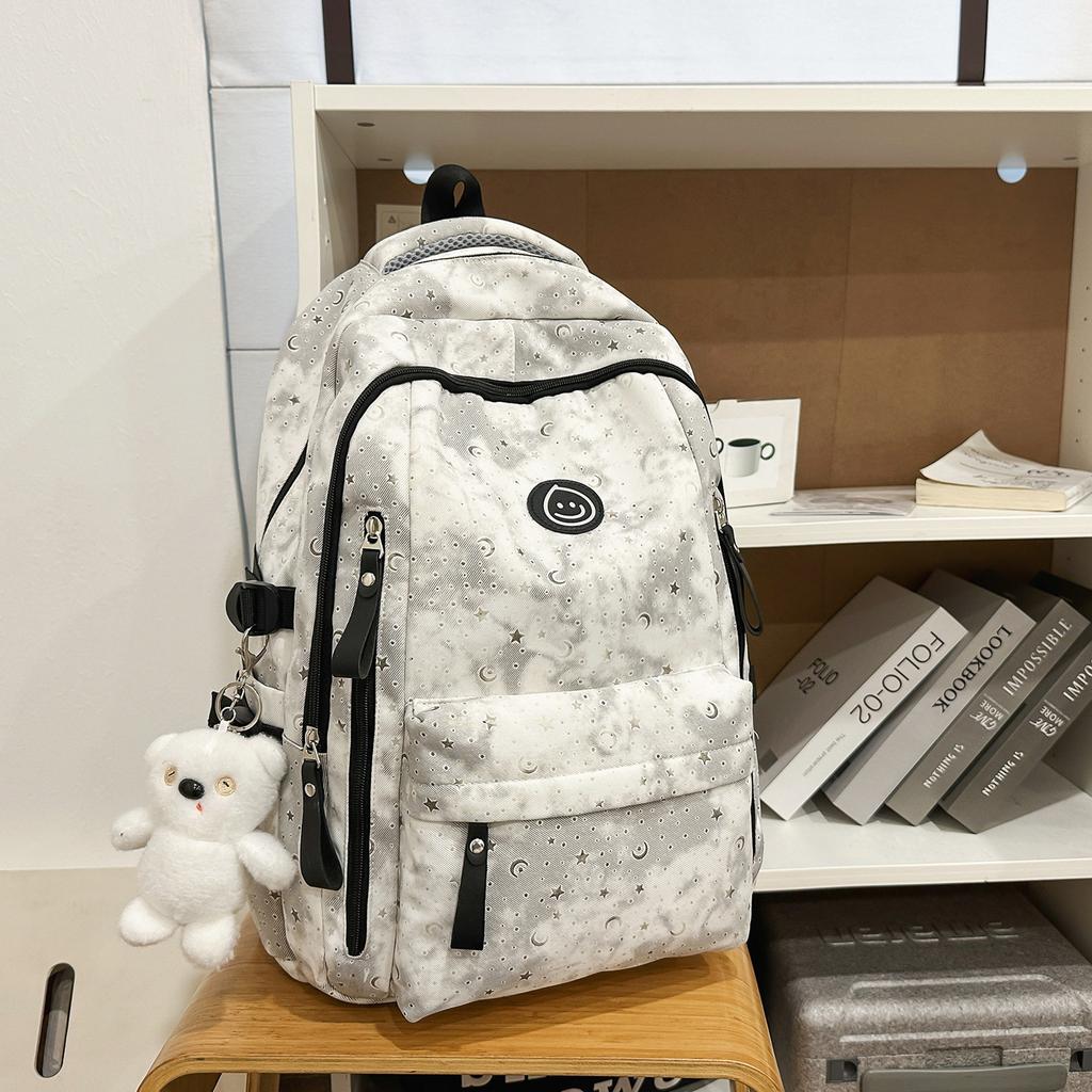 Schoolbag Korean version of large-capacity backpack, fashionable and simple, junior and high school students reduce the burden, high-value 