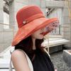 1pc Women Mesh Sun Hats with Wide Brim,Beach Hiking Summer Wide Brim UPF Outdoor Protection Multi-functional Foldable Bucket Hat