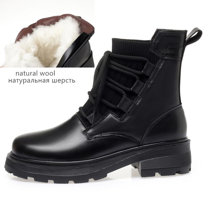 Fashion AIYUQI Women Winter Boots Large Size 2025 New Genuine Leather Women Motorcycle Boots Wool Warm Retro Non-slip Ladies Ankle Boots