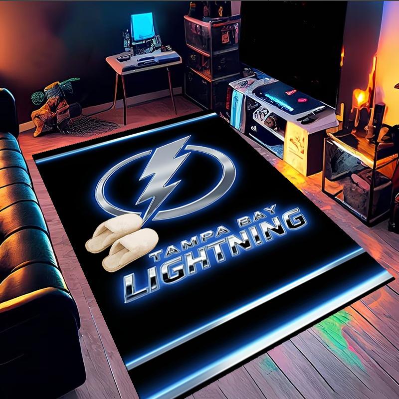 Tampa Lightning Logo Area Rug Suitable for Indoor And Outdoor,Carpets for Kitchens, Homes, Offices, Living Rooms,Home Decor,Christmas Gift