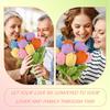 10 Pcs Crochet Tulips Flowers Artificial Flowers Bouquet Finished Handmade Knitted Tulip Bouquets with Leave and Long Stem for Home Centerpieces