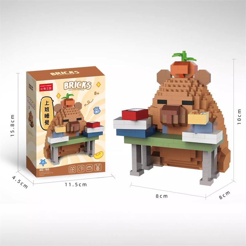 

Дзен Офицер Капибара Конструктор - Креативная DIY Сборка Игрушка и Декор для Стола для Снятия Стресса