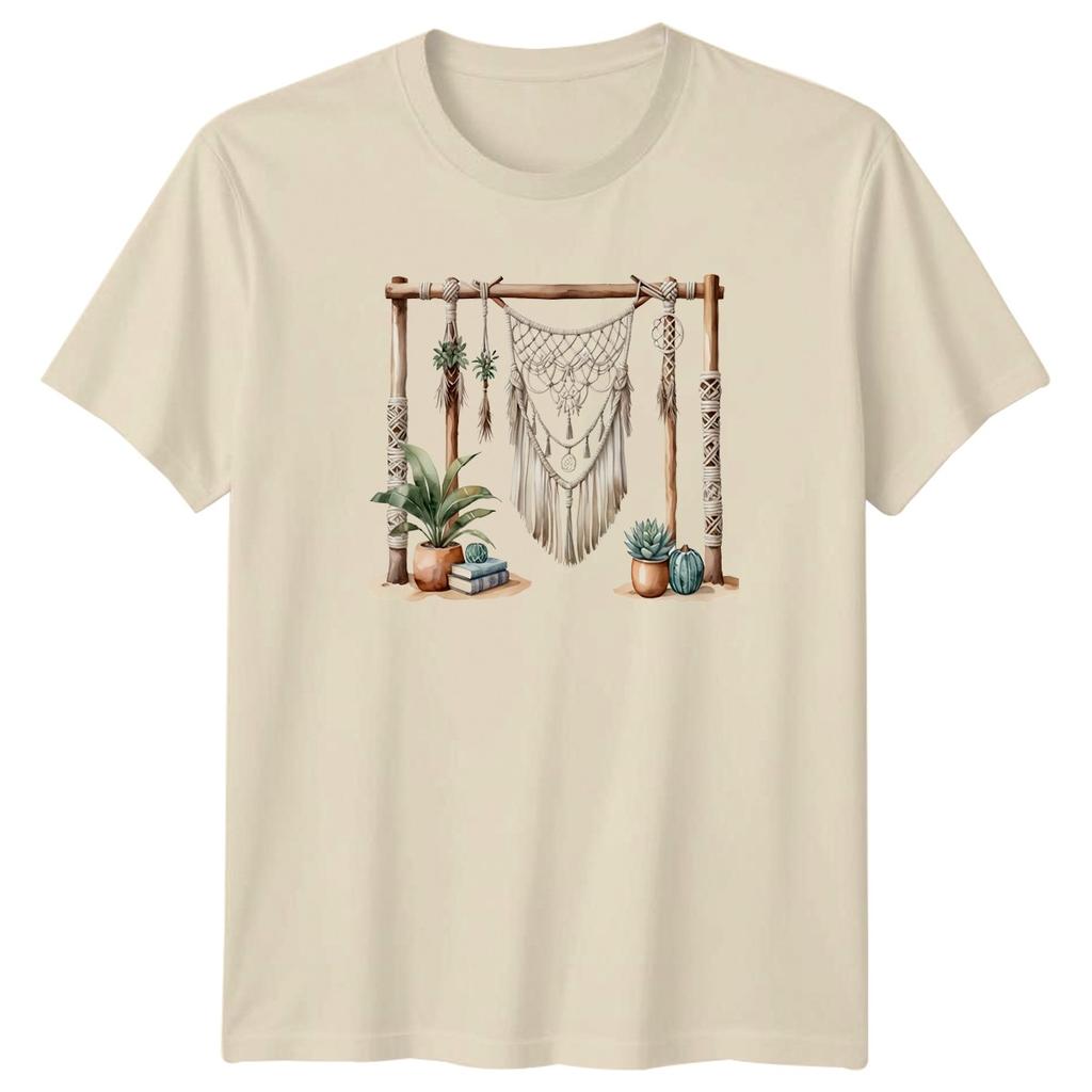Macrame Bohemian Decor Home Decor Unisexs T Shirt Unisexs Tee Watercolor Graphic