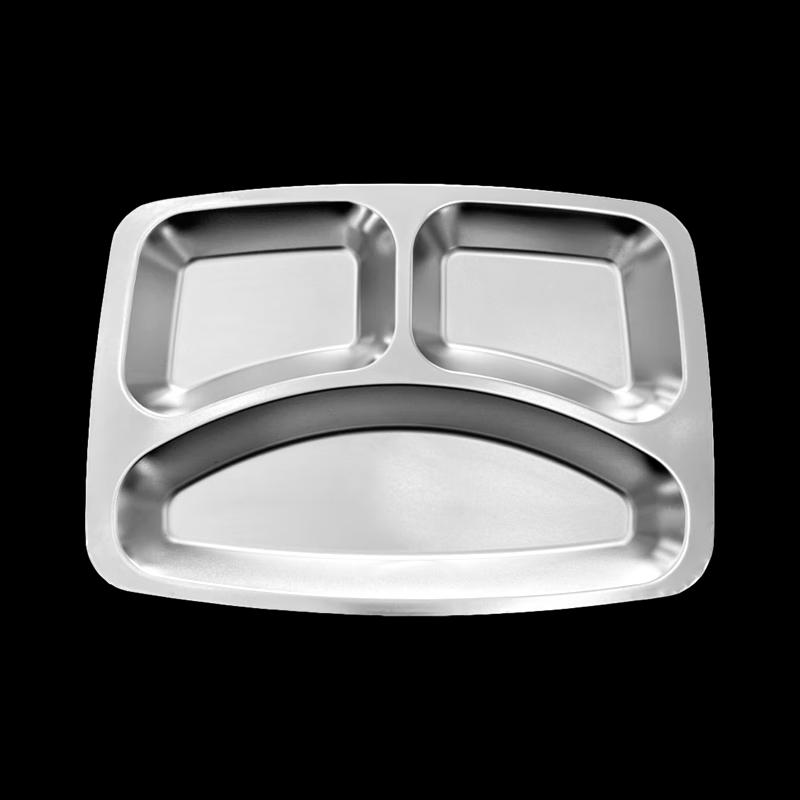 Stainless Steel 3-Compartment Deep Meal Tray