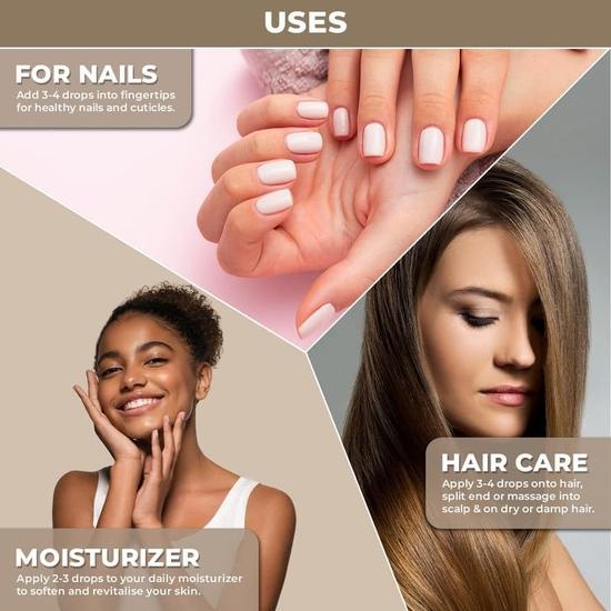 USDA Organic Argan Oil - Moroccan Oil for Hair and Skin - Best Argan Oil for Frizzy Hair, Face and Body - 100% Pure Argan Oil of Morocco