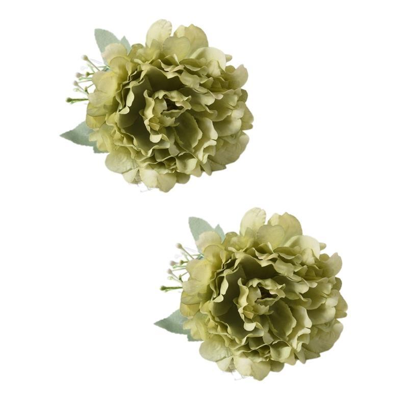 Set of 2Pcs Artificial Peony Flower Curtain Tiebacks Clip Flower Curtain Holder Clamp Decorative Window Drapes Tiebacks
