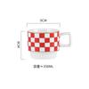 Retro Geometric Plaid Ceramic Coffee Mug Ceramic Cup Home Creative Personality Couple Coffee Mug Desktop Decorative Tableware