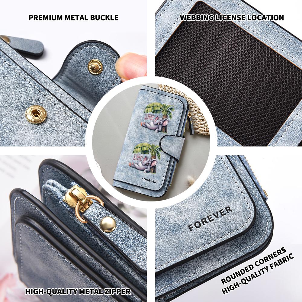 Cute Elephant Printed Long Wallet Fashion Casual Large Capacity Card Holder Purse