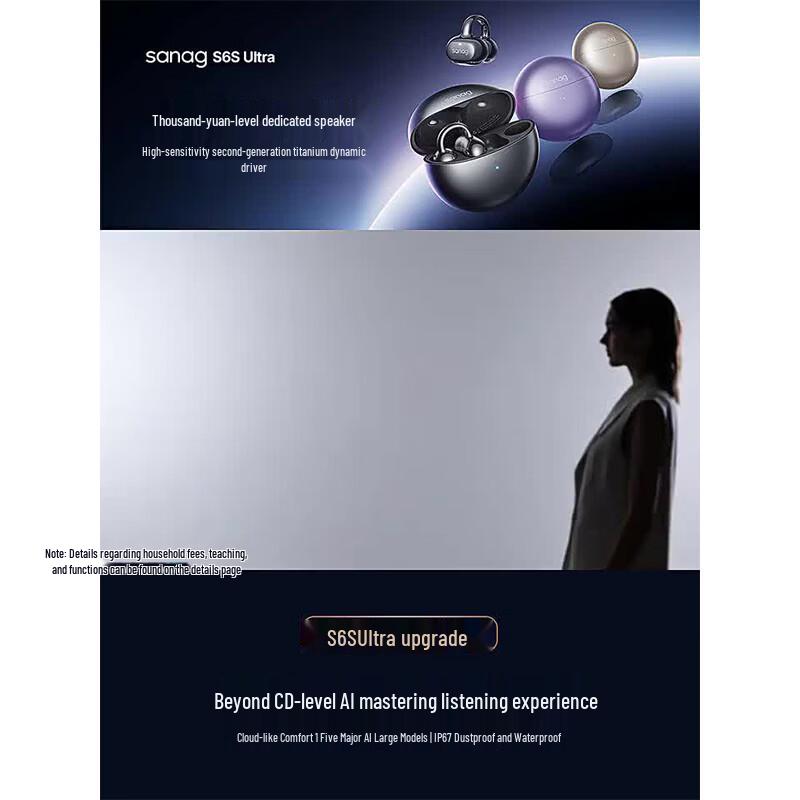 SANAG S6S Ultra Ear-Clip AI Earphones