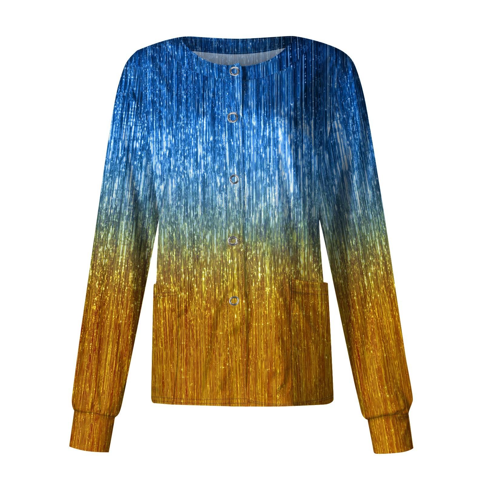 

Женский рабочий однобортный защитный комбинезон с длинным рукавом и напечатанным карманом, воротником-стойкой, кардиган, куртка, топ XL жёлтый