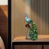 Animal Sculpture of Peacock for Bookshelf and Room Accent