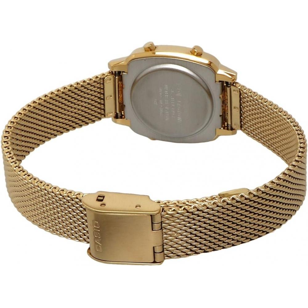 Casio Ladies Digital Watch Gold Mesh Band La670wemy 9