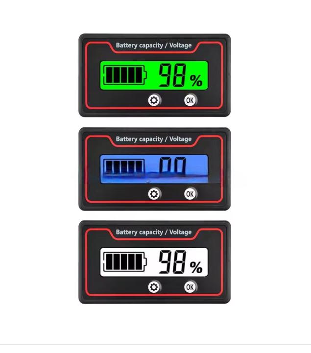 Stock 12V 24V 36V 48V 60V 72V 84V Lead-acid Battery Lithium Battery Indicator Board Electricity Meter GY-6ST Voltage Tester 12-72V lead-acid universal white