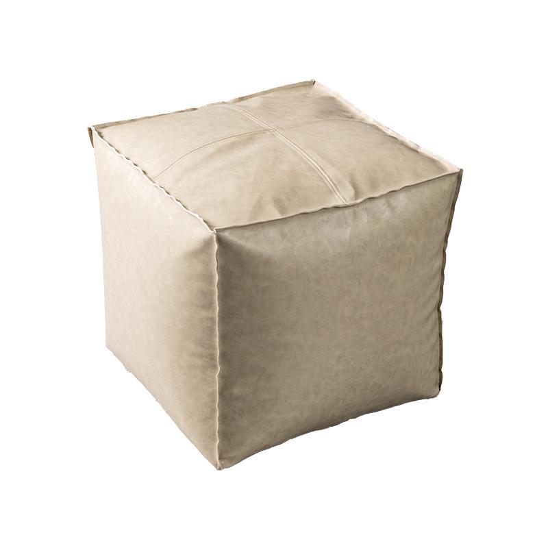 Moroccan PU Leather Pouf Ottoman Footstool Home Decor Seat Stool Nordic Style Artificial Leather Unstuffed Cushion Without Core