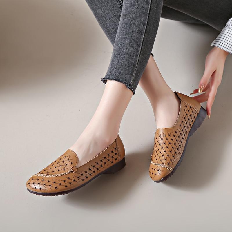 Mode Sommer Slipper Damen Schuhe Hohl Atmungsaktiv Damen Flache Schuhe Koreanischer Stil Großhandel 2025 Sozial Lässig Mode Schuh Verkauf