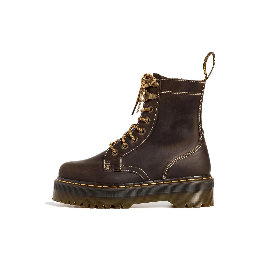 Dr. Martens Leather Vintage Versatile Fashion Short Martin Boots Unisex boots Brown 31125201