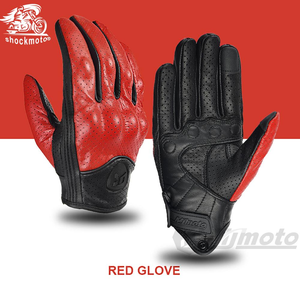 

Летние дышащие перфорированные мотоциклетные перчатки в стиле ретро, ​​кожаные перчатки с сенсорным экраном и полным пальцем, встроенная защита корпуса из этиленвинилацетата S