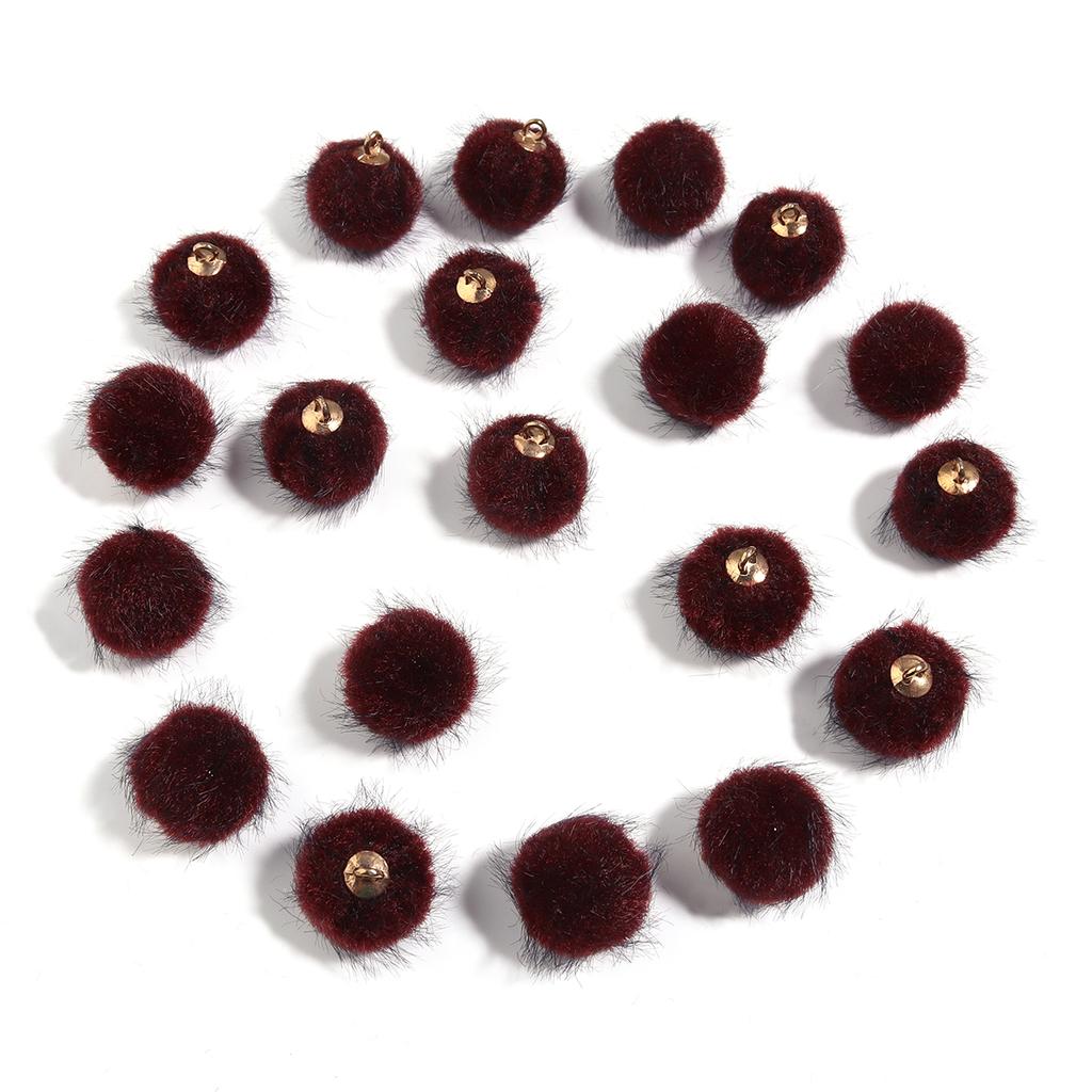 20pcs Plush Fur Covered Ball Beads Charms Multicolor Pompom Pendant For DIY Jewelry Making Necklace Bracelet Earring Accessories