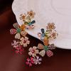 1Pc Ear Clip Earring Colorful Flower Shape Decor Ear Bone Clip Vibrant Color Women Versatile Design Earring