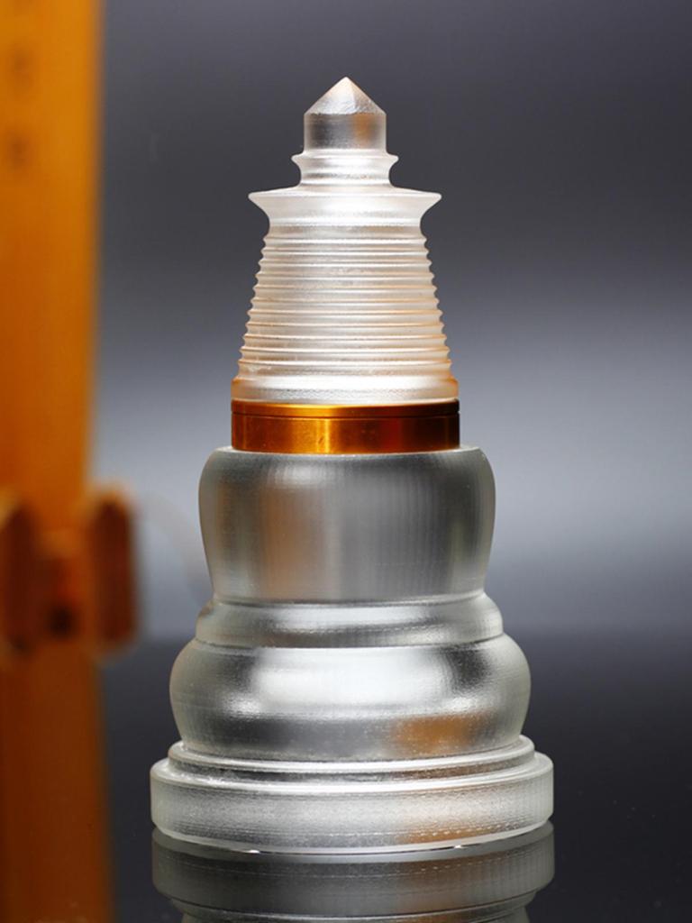 Sealed Crystal Glass Bottle for Nectar - Five-Element Pagoda Table Ornament