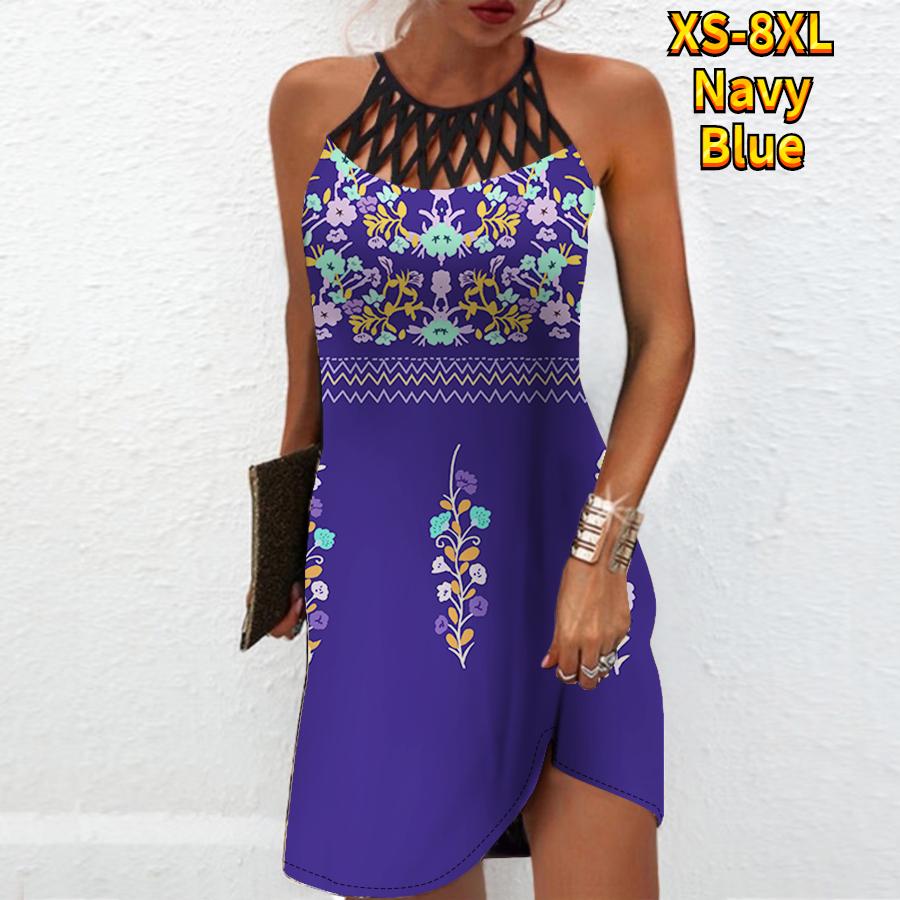 Летнее модное сексуальное платье без рукавов — фото 7