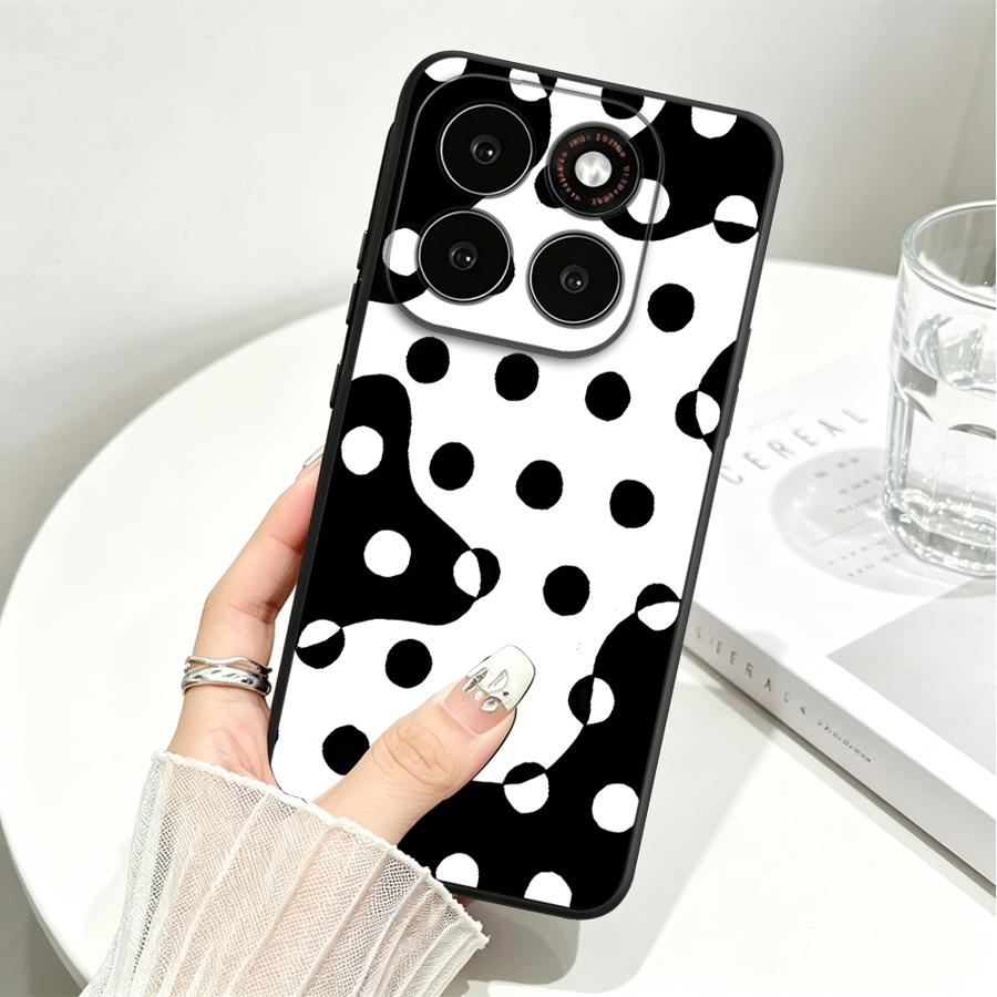 Black Dot Grid Case for Motorola G96 G22 G51 G73 G50 G53 G30 Edge 70 50 40 20 Pro 30 Lite S30 G71 G60s Phone Cover G32 G85 G86
