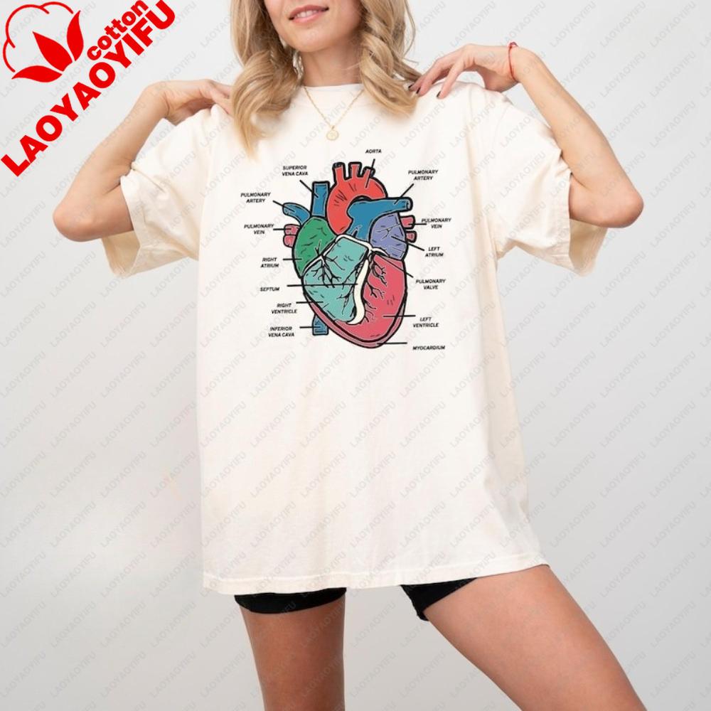 

Heart Anatomy T Shirt Anatomical Heart Graphic Tee Medical Student Gift HuUnisex Organ Science Shirt Nurse Doctor Biology Top S