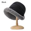 Winter Soft Casual Faux Fur Plus Velvet Panama Hat Fisherman Cap Bucket Hat Sun Cap