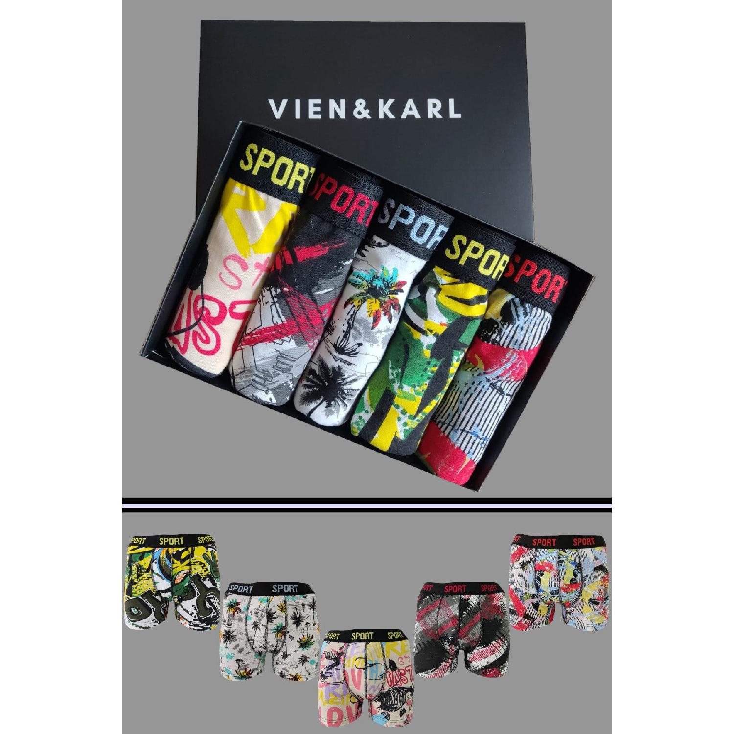 

Men s Patterned 5-piece Premium Box Combed Cotton Lycra Boxers M