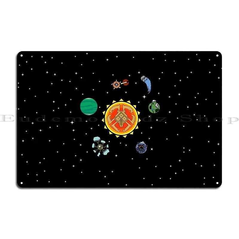 Outer Wilds Solar System Art Print No stars Metal Plaque Poster Cinema Customize Pub Living Room Wall Mural Tin Sign Poster