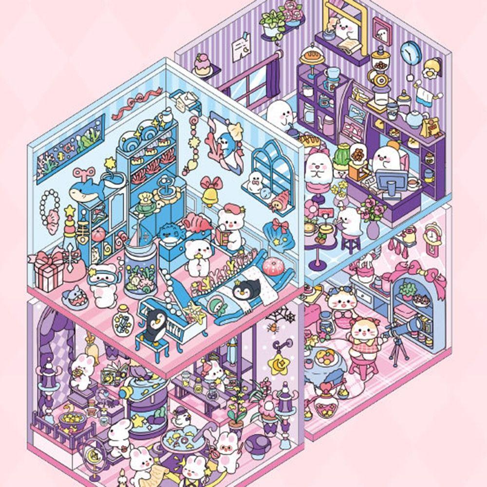 Kreslená krajina samolepky kniha kapybara miniaturní scéna scrapbooková sada dětská hračka