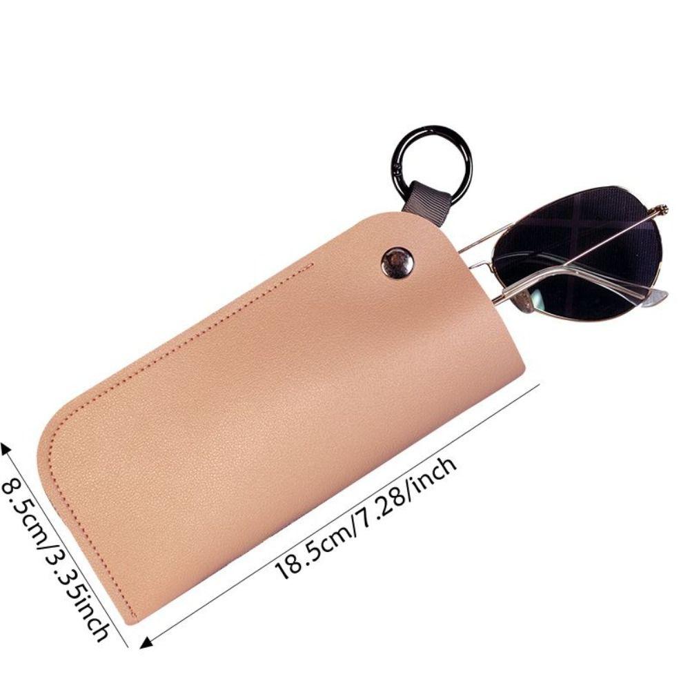 with Keyring Sunglasses Pouch PU Leather Hanging Sunglasses Eyewear Accessories